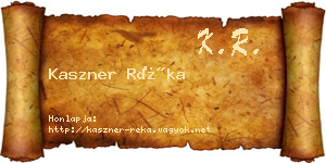 Kaszner Réka névjegykártya